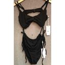 Good American NWT  Black Bikini Top Bottom Textured Beach Swim Size 5/6 Photo 1