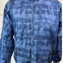 Lavon  Y2K Full Zip Jacket Nylon Medium Vintage 90s Geometric Blue Windbreaker Photo 4