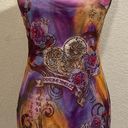 Vintage Y2K 2000s Multicolor Maxi Purple Boho Rhinestone Dress Size M Photo 1