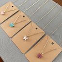 White Butterfly Necklace 14k Gold Photo 5