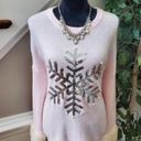 Holiday Time  Women Pink Acrylic Round Neck Long Sleeve Pullover Knit Sweater XL Photo 1