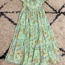 American Eagle Green Floral Open Back Corset Midi Dress Photo 9