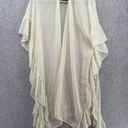 David & Young  Women's Coverup Open Front Solid White Sheer One Size Photo 0