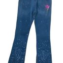 DKNY  Embroidered Paint Splash Denim Flare Jeans 5 Photo 4