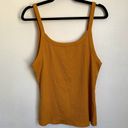 Vince NEW  Ribbed Tank Top in Papaya Yellow Photo 1