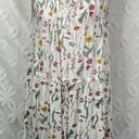 Well Worn  Countryside Floral Linen V-neck Ruffle Tie Waist Maxi Dress Size S Photo 7