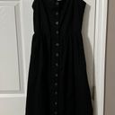 H&M Black Button Midi Dress Photo 0