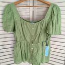 Draper James Green Peplum Top, XXL Photo 0