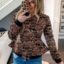 Nordstrom Trouvé  NWT Leopard Print Peplum Bomber Jacket Photo 2