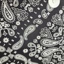 PINK - Victoria's Secret  Mini Backpack Black White Paisley Cotton Purse Handbag Photo 12