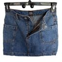 BDG Blue Denim Mini Cargo Skirt Urban Outfitters Zipper S P Photo 4