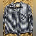 Rails  Women's Val Blue Gingham Plaid Long Sleeve,Button Down, Tie Front, Size S Photo 1