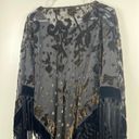 Chico's 🖤🖤Gorgeous CHICO’S Gypsy/Boho Sheer Black & Gold Floral Velvet Burnout with Fringe. Poncho, Shawl, Scarf. OSFM 🖤🖤 Photo 3