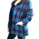 Vintage Blue  & Pink Plaid Blazer Size 12 Photo 1