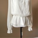 Liliana SIMPLY  | White Rosette Off-Shoulder Pepulum Blouse Sz M Photo 4