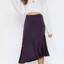 Jason Wu NEW  Matte Satin Tiered Skirt in Purple, Size L New Original Packaging Photo 9