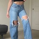 Baggy High Waisted Jeans Size 4 Blue Photo 2