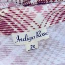 indigo. Rose pink plaid boho babydoll top size 2X Photo 3