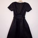 Oak + Fort  Black Short Sleeve Dress Open Back Cotton Photo 2