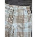 Aerie NWT  Snowed In Fuzzy Jogger Plaid Pant Size Small Tan Photo 1