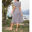 SheIn  Black and White Gingham Tie Side Wrap A-Line Midi Dress Size Small Photo 61