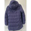 Uniqlo  Women’s Down Puffer Coat Sz S Blue Goose Feather Mockneck Packable Hood​​ Photo 4