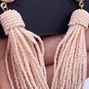 Pink Blush nOir seed beaded tassel long  earrings- New Photo 7