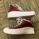 Converse Maroon/Beetroot High Top Platform Sneakers Photo 4