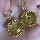 Beehive Vintage CARRÉ Golden  Button Clip On Earrings Photo 12