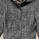 Ann Taylor  Gray Green Tweed Cropped Blazer Jacket Bubble Sleeve Womens Size 2 Photo 5