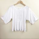 Caslon Nordstrom White Cotton Lightweight Embroidered Flowy Coastal Top Shirt S new nwt Photo 40