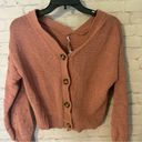 The Moon  and Madison muted pink v neck relaxed textured ladies cardigan size XS Photo 3