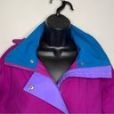 L.L.Bean  Magenta Blue Windbreaker Gore-Tex Rain Jacket Size Small Vintage 80s Photo 2