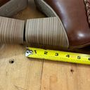 American Eagle Braided Buckle Side Zipper Carmel Brown Boots Heels 3 3/4” Photo 8