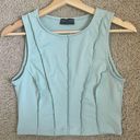 White Fox Boutique white fox teal blue-green cropped tank top Photo 0