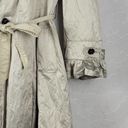 Laundry by Shelli Segal  Womens Trench Coat Size M Cream Sheen Belted Quilt Lined Photo 6
