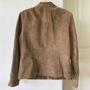 ALFANI Zip Up Front Pocket Leather Suede Jacket Size Large Tan Photo 2