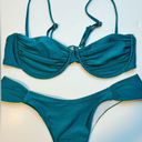 NEW Underwire Ruched Bikini Set Two Piece Swimsuit Metallic Teal Brazilian Size undefined Photo 3