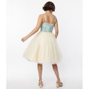 Unique Vintage  Sage & Ivory Tulle Swing Dress Retro 50's Prom Plus Size 4X 22 24 Photo 2