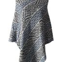 Peruvian Link Tahoe Alpaca Poncho Knit Sweater Shawl Silver Gray Blue Print OS Size undefined Photo 8