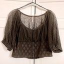 Free People “Heartstrings”Corset Style Mesh Lace Top•Dark Chocolate Brown•Sz S Photo 5