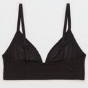 Aerie New  SMOOTHEZ Mesh Bralette Sheer Wireless Bra True Black Size Small Photo 3