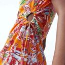 ZARA New NWT  Women Dress Size Small S Tropical Print Adjustable Cut Out Sides Photo 2