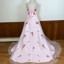 None Pretty Custom Pink Embroidered Rose Wedding Gown! Photo 7