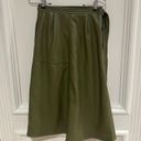 Simkhai Mar Faux Leather Pleated Side Tie Wrap Skirt in Nori Size 2 Photo 7