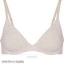 SKIMS  Cotton Jersey Underwire Bra 36B Heather Oatmeal BR-UWR-0637 Photo 1