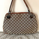 Gucci  Eclipse GG Brown Canvas and Leather Shoulder Bag Photo 2