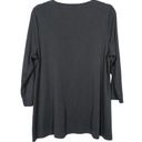 J.Jill  Black Pima Cotton 3/4 Sleeve V-Neck Top Basics Women's Large Tall Photo 2