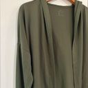 Nike Womens Size M  Yoga Dri Fit Open Hooded Cardigan Shawl Olive Photo 5