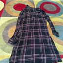 Dress Barn NWT  Black Floral Plaid Flannel Long Sleeve Button Down Dress Size 6 Photo 3